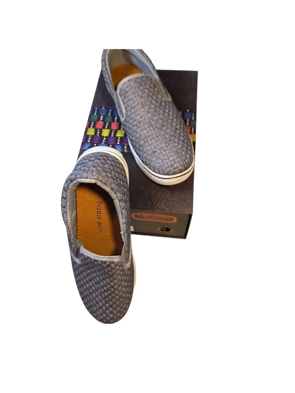 Comfortable Woven Walking Knit Slip On Shoes Heather Grey Bernie Mev Verona EU39